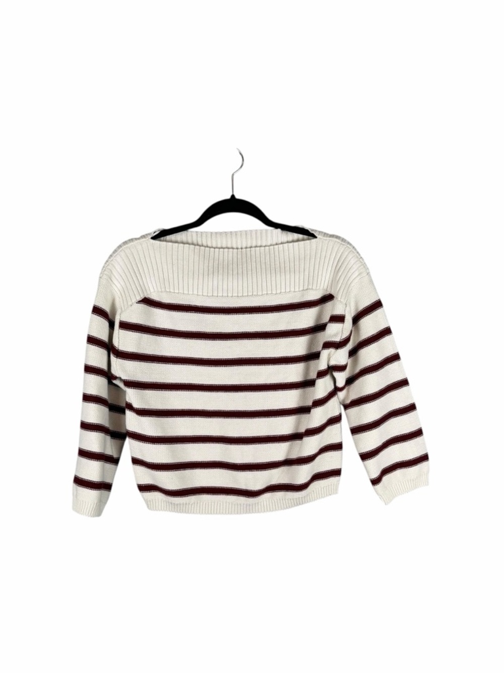 H&M Cream Red Stripe Knit Sweater Long Sleeve Size Small